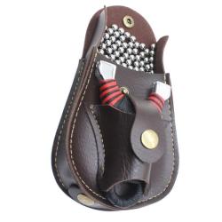 Sacoche Transport Marron Cuir - Fronde - Lance Pierre Slingshot Rangement Billes LIVRAISON GRATUITE