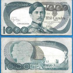 Portugal 1000 Escudos 1968 Pedro 5 Escudo Billet