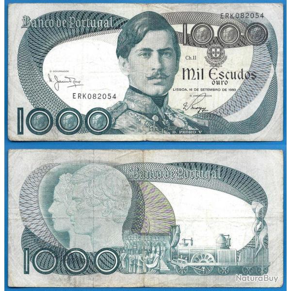 Portugal 1000 Escudos 1968 Pedro 5 Escudo Billet