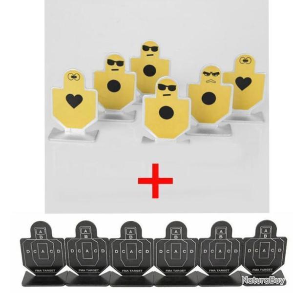 Lot de 12 Cibles en M�tal Motif Militaire - Tir de Pr�cision Arme Petit Calibre LIVRAISON GRATUITE