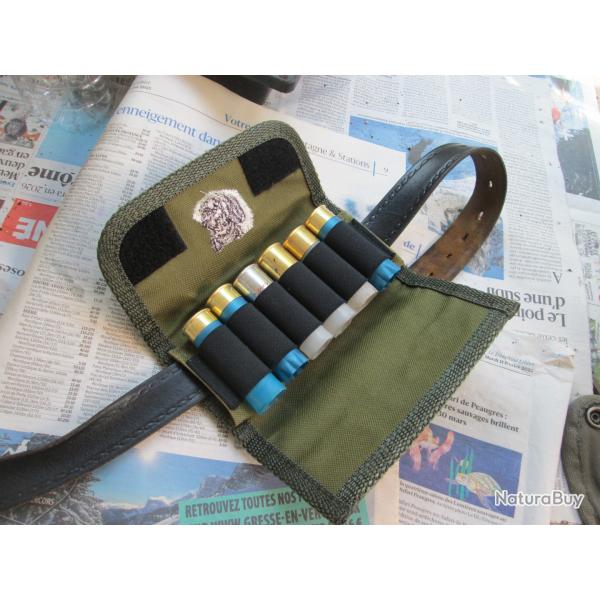 Cartouchiere de ceinture cordura cal 12 a motif sanglier (H)