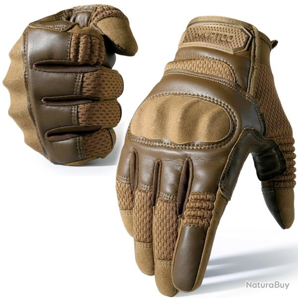 Gants Tactiques Cuir 3 coloris  chasse / moto / airsoft LIVRAISON GRATUITE