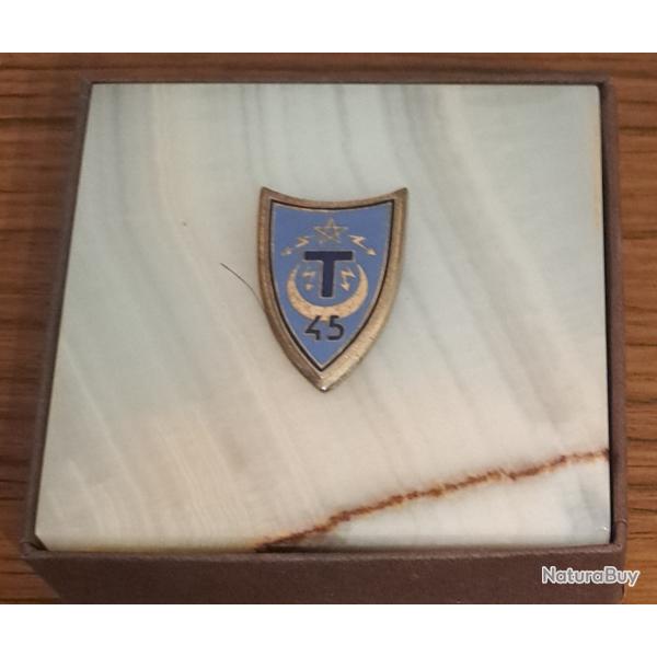 Plaque de table 45�me R�giment de Transmissions
