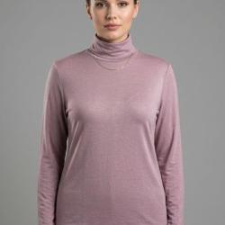 Sous-pull col roul&eacute; AXONE UF061 vieux rose : douceur et stretch Grande Taille 52