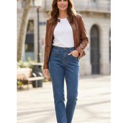 Jean Taille Haute Femme Bleu Stone Stretch Confort Mayflower