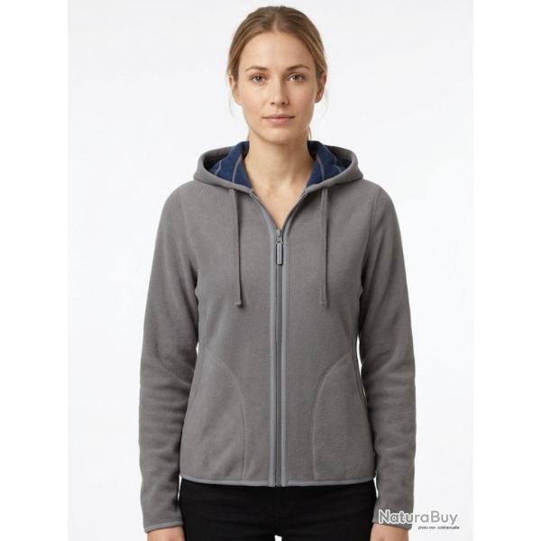 Veste Polaire Femme � Capuche "AH1185B" Bleu/Gris (Axxano) 3