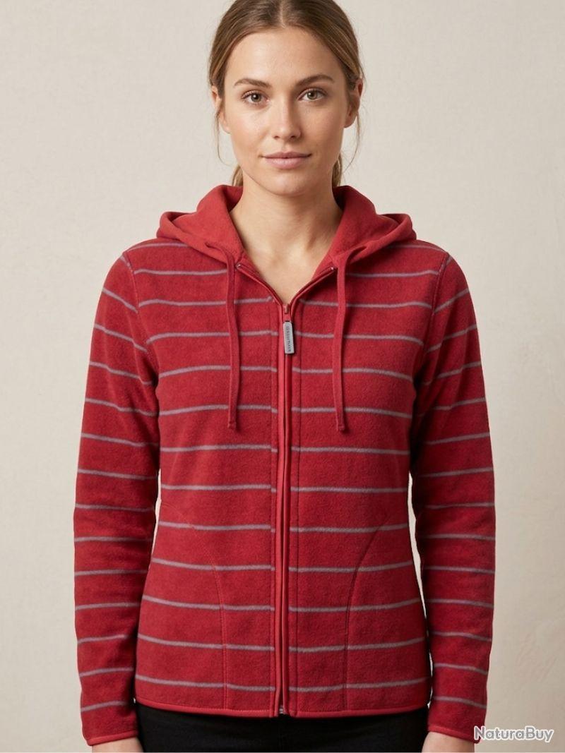 Veste Polaire REI Femme - Rouge - Taille S - Capuche Légère Avec Poches Zippées