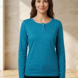 Tee shirt MAYFLOWER CHINA4B &agrave; manches longues le chic du coton flamm&eacute; avec poche poitrine