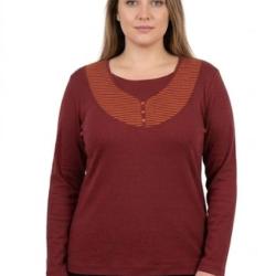 Tee shirt AXONE COREE1B Grande Taille l &eacute;l&eacute;gance du bordeaux orange ray&eacute;