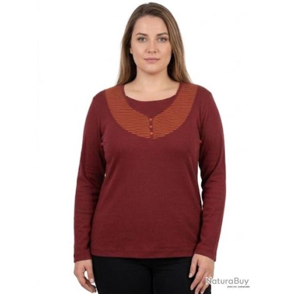 Tee shirt AXONE COREE1B Grande Taille l �l�gance du bordeaux orange ray�