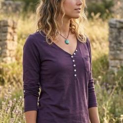 Tee shirt MAYFLOWER COUGAR1P &agrave; manches longues l &eacute;l&eacute;gance du col fantaisie