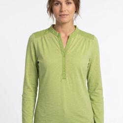 Tee shirt MAYFLOWER DIMAGO3 manches longues le style bi mati&egrave;re vert anis
