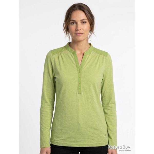 Tee shirt MAYFLOWER DIMAGO3 manches longues le style bi mati�re vert anis