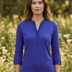 Tee shirt MAYFLOWER DIMAGO5 manches longues le chic du bleu bi mati&egrave;re