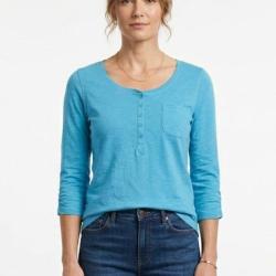 MAYFLOWER DIMITRI1 Tee shirt manches 3 4 bleu maille flamm&eacute;e et confort pur coton