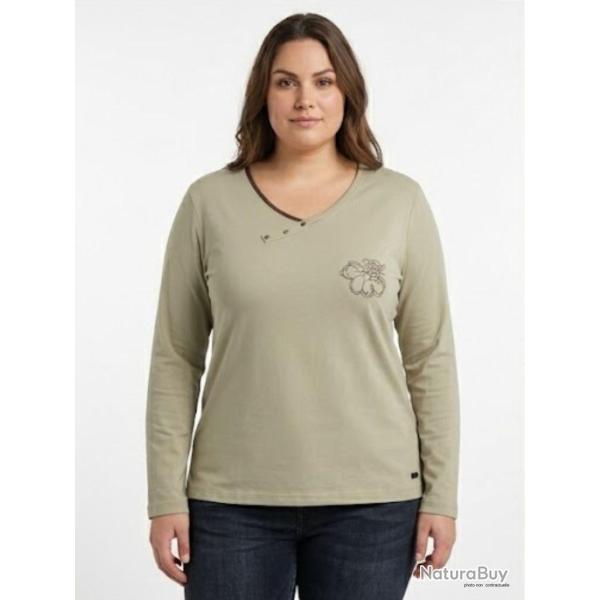 Tee shirt AXONE DONA1B beige grande taille le confort de l imprim� fantaisie