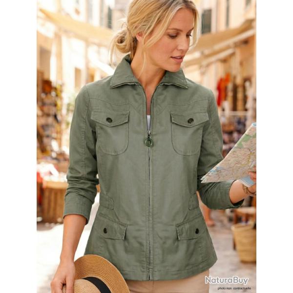 Veste Saharienne Femme Mayflower Manga1 Kaki