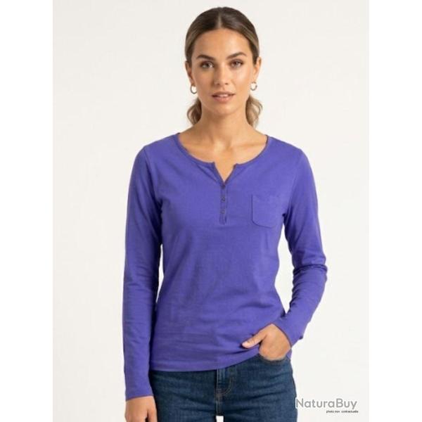 Tee shirt MAYFLOWER NABAB1 manches longues l �l�gance du col tunisien en coton