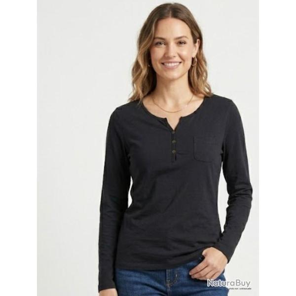 Tee shirt noir MAYFLOWER NABAB4 � manches longues l essentiel chic en pur coton