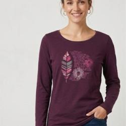 Tee shirt violet MAYFLOWER NACHO2 &agrave; manches longues style et douceur coton