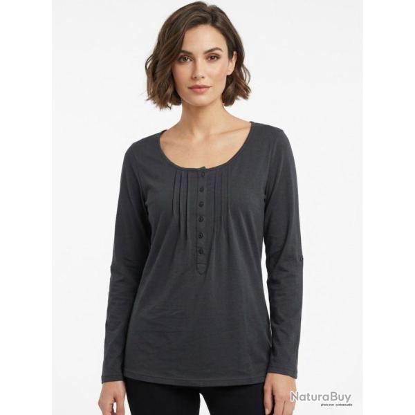 Tee shirt MAYFLOWER NANNY3 noir � manches modulables l �l�gance du stretch