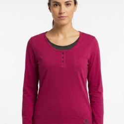 Mayflower NESTOR4 Tee shirt manches longues violet et gris avec col style boutonn&eacute;