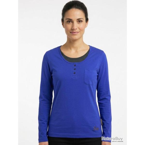 Mayflower NESTOR5 Tee shirt manches longues bleu et gris avec col boutonn� stylis�