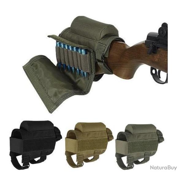 Busc de Crosse pochette repos de joue de fusil tactique + cartouchi�re 7 munitions LIVRAISON GRATUIT
