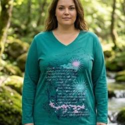 Tee shirt AXONE SH1063V vert grande taille le style de la s&eacute;rigraphie plac&eacute;e