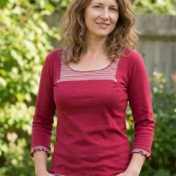 T shirt Manches Longues Femme 100 Coton Fuchsia Confort Absolu