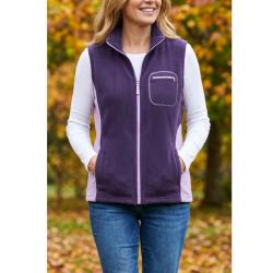 Gilet Zipp&eacute; Prune &agrave; Col Bi-Couleur - Confort & Style Intemporel 3