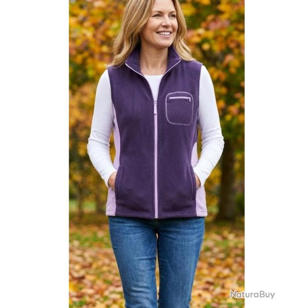 Gilet Zipp� Prune � Col Bi-Couleur - Confort & Style Intemporel 3