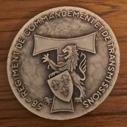 Plaque de table 58&egrave;me R&eacute;giment de Commandement et de Transmissions