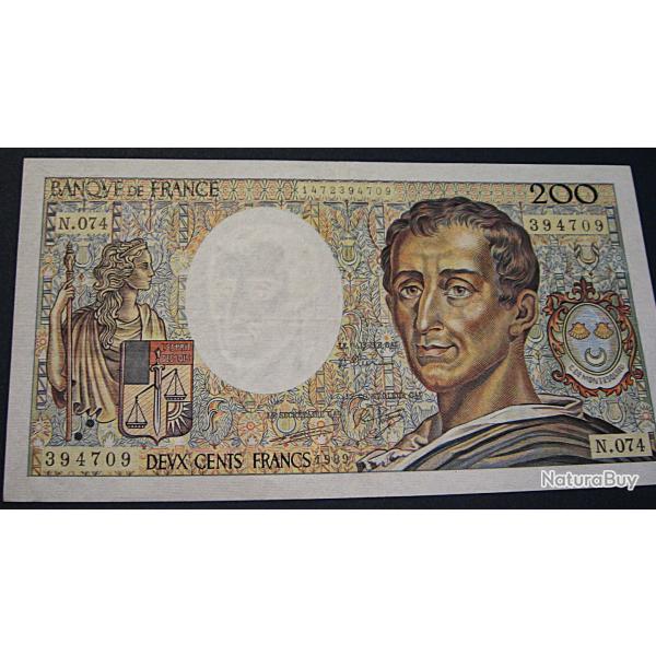 billet de 200 francs (Montesquieu) de 1989 ttb+