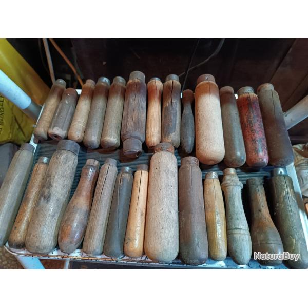 Lot de 40 manche bois ancien fendu