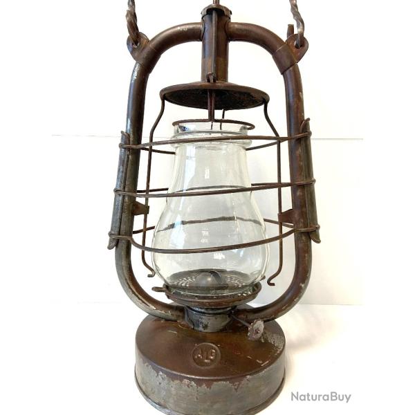 Ancienne Lampe � P�trole Lanterne Temp�te ALG N�3 Vintage D�corative France
