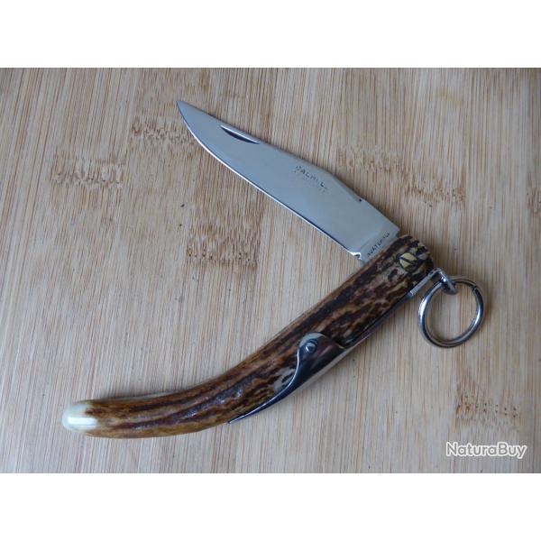 Ancien couteau pliant � palme Cornillon bois de cerf CALMELS � LAGUIOLE Comme Neuf