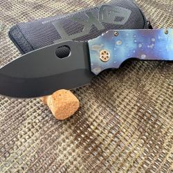 COUTEAU PLIANT MEDFORD TFF-1, DLC S45VN BLADE, FACED & FLAMED, SOLAR FLARE TITAN