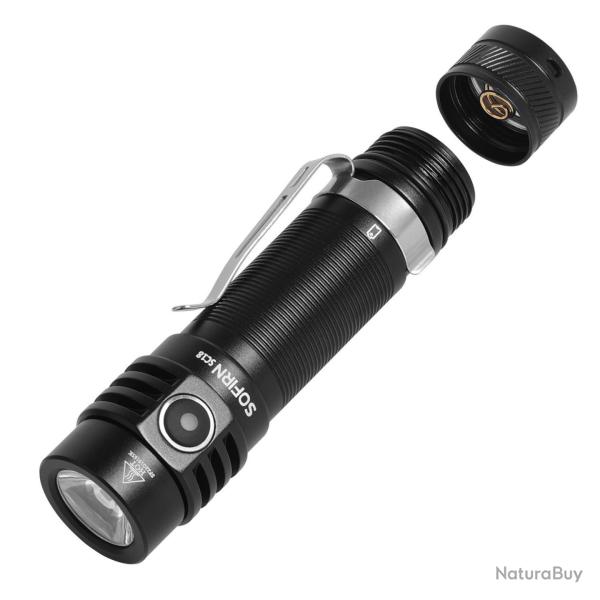 Lampe LED SC18 1800lm Compacte USB C Tactique Ext�rieur Faisceau Longue Port�e Sofirn