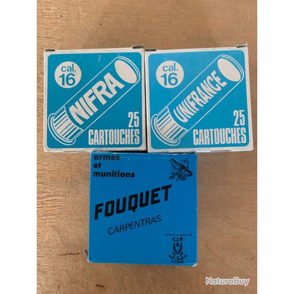 3 bo�tes de 25 cartouches cal 16.