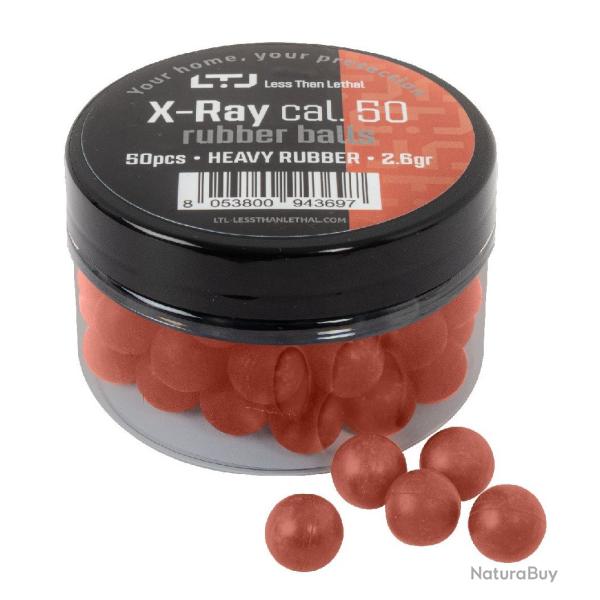 Boites de 50 Billes caoutchouc X RAY lourde  Cal. 50