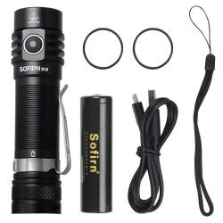 Lampe Puissante SC18 1800lm USB C Tactique Airsoft *Ench&egrave;re* Randonn&eacute;e Corps Aluminium Sofirn