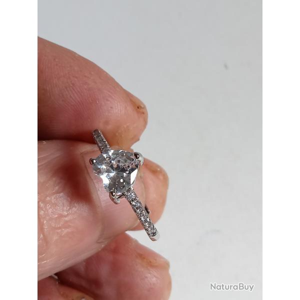 bague en argent 925 r�glage automatique avec brillant