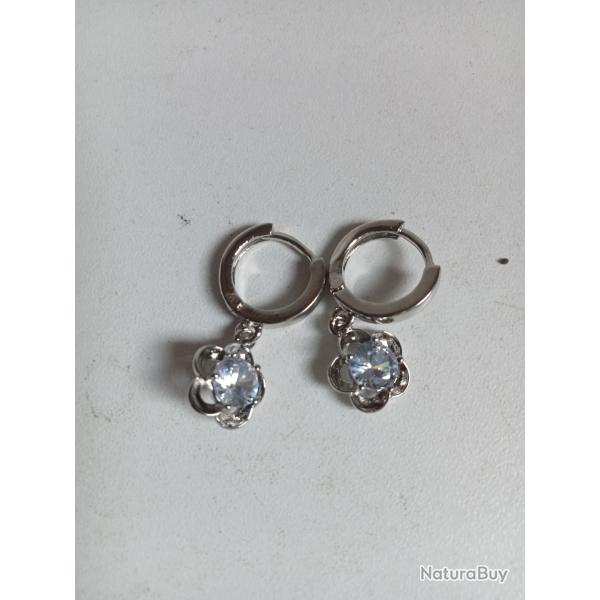 boucle d'oreille en argent 925 hauteur 2,7 cm