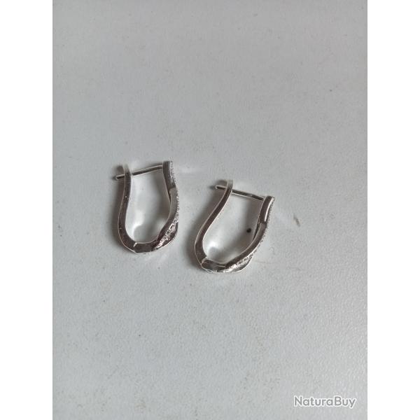 boucle d'oreille en argent 925 hauteur 2 cm