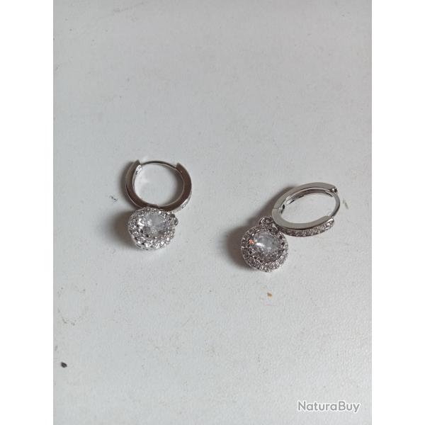 boucle d'oreille en argent 925 hauteur 2,8 cm