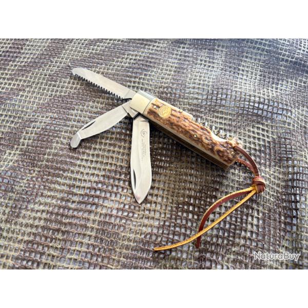 COUTEAU PLIANT SOLINGEN WEIDMANNSHEIL BOIS DE CERF 4 �L�MENTS