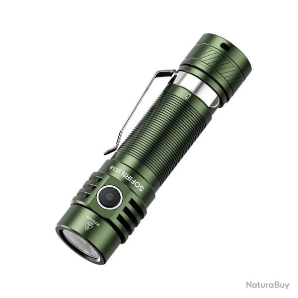 Lampe Puissante SC18 1800lm USB C Tactique Airsoft Color Vert Randonn�e Corps Aluminium Sofirn