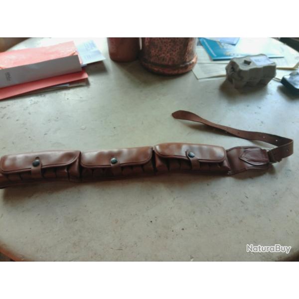 cartouchiere ceinture cuir 21 cartouches