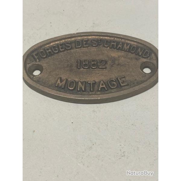 PLAQUE DES FORGES DE CHAMON 1882